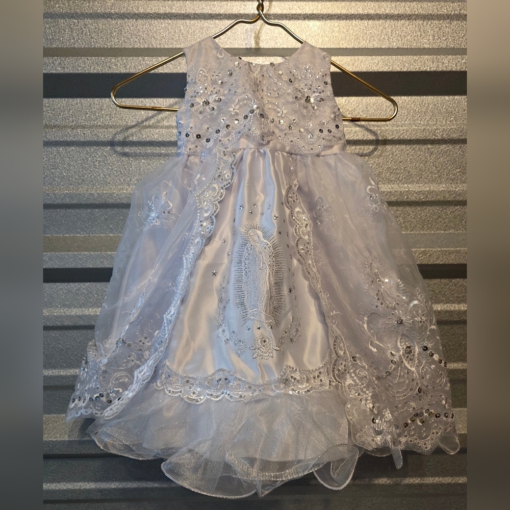 Elegant White Lace Kids Dress - Picture 1 of 4